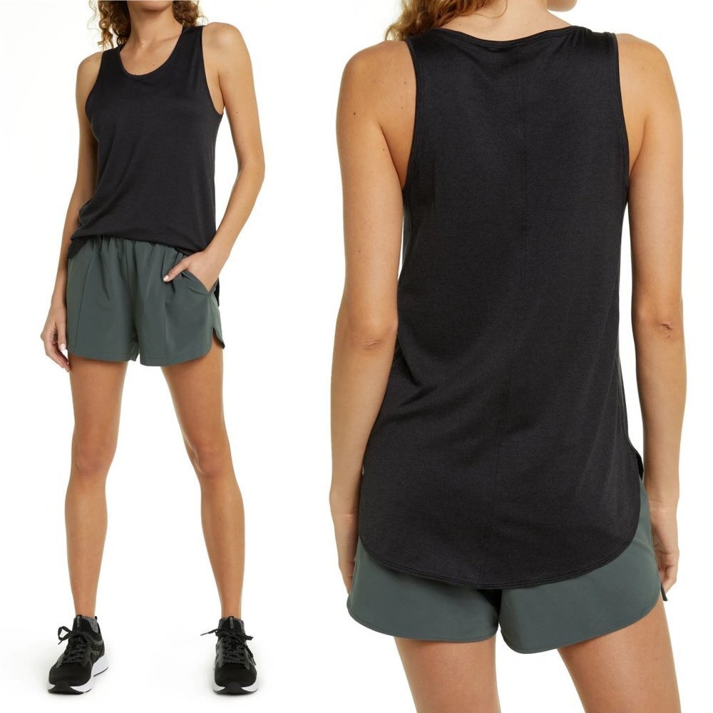 NEW Nordstrom Zella Liana Restore Performance Tank Top Black Size Small Active S